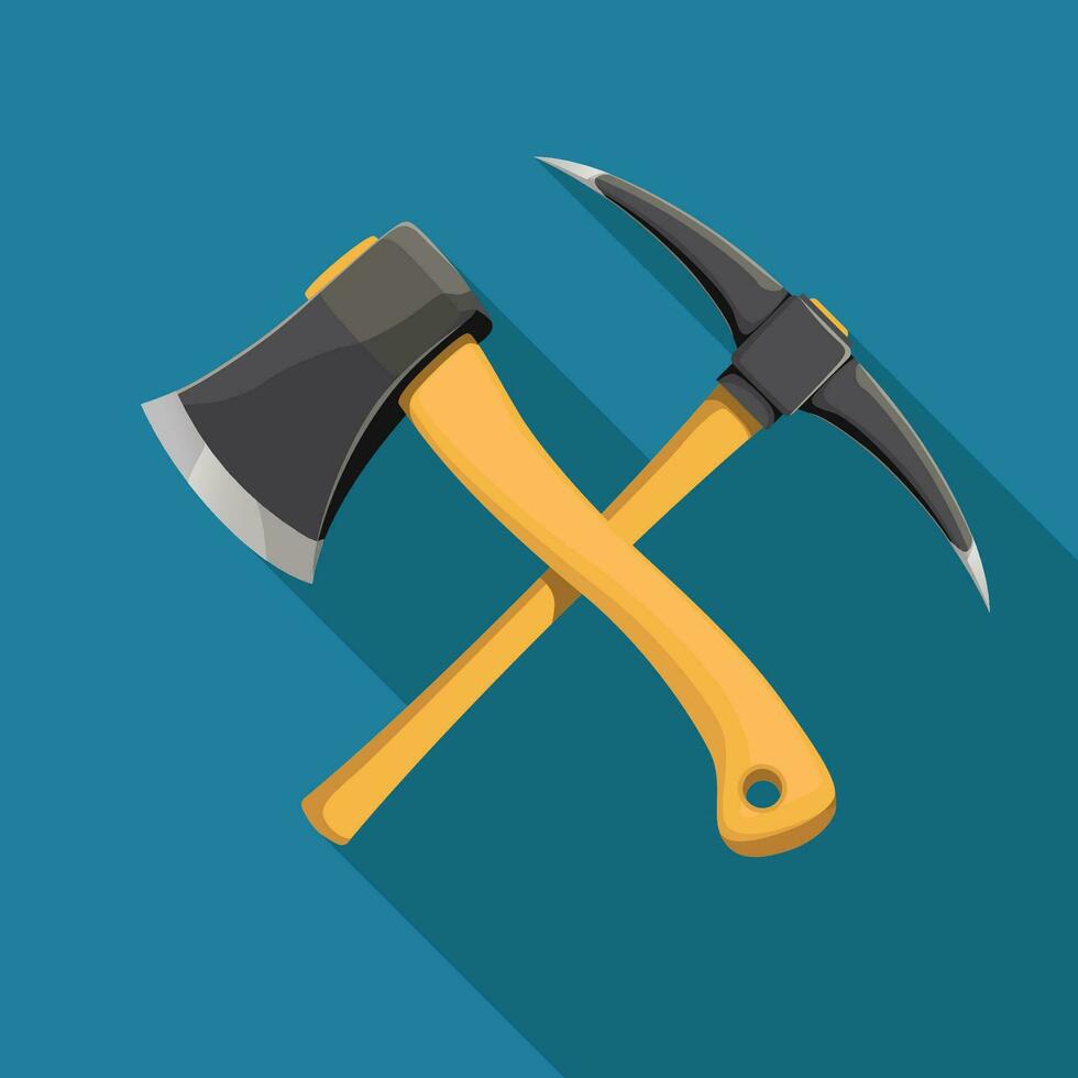 axe and pickaxe vector