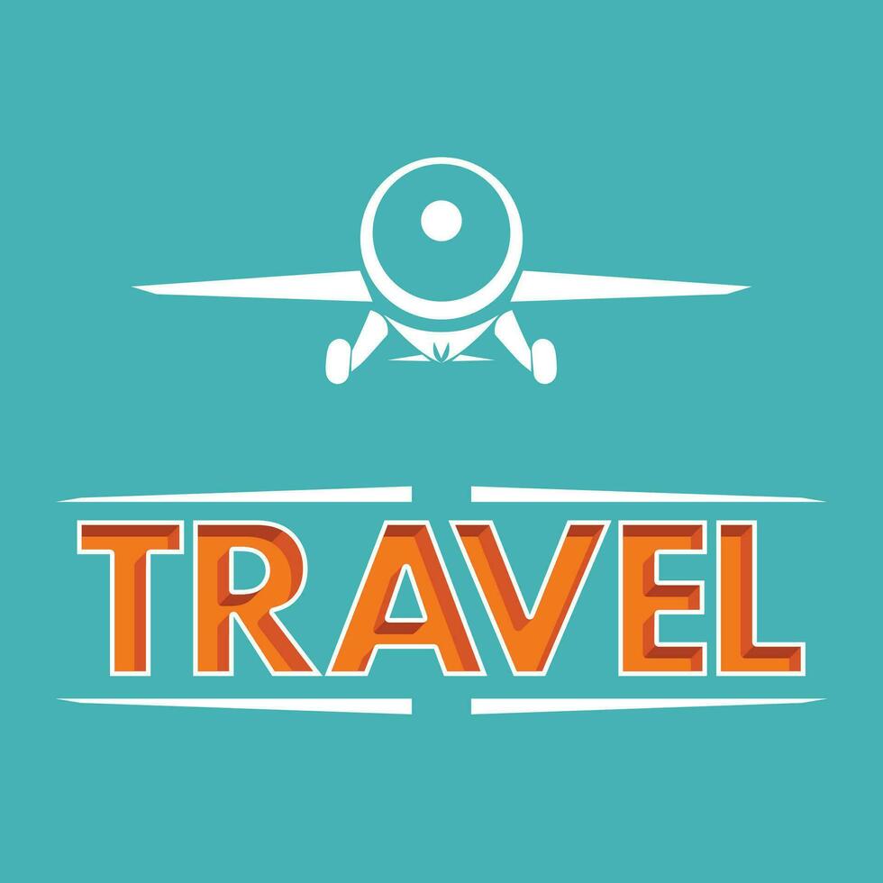 travel image with airplane vector