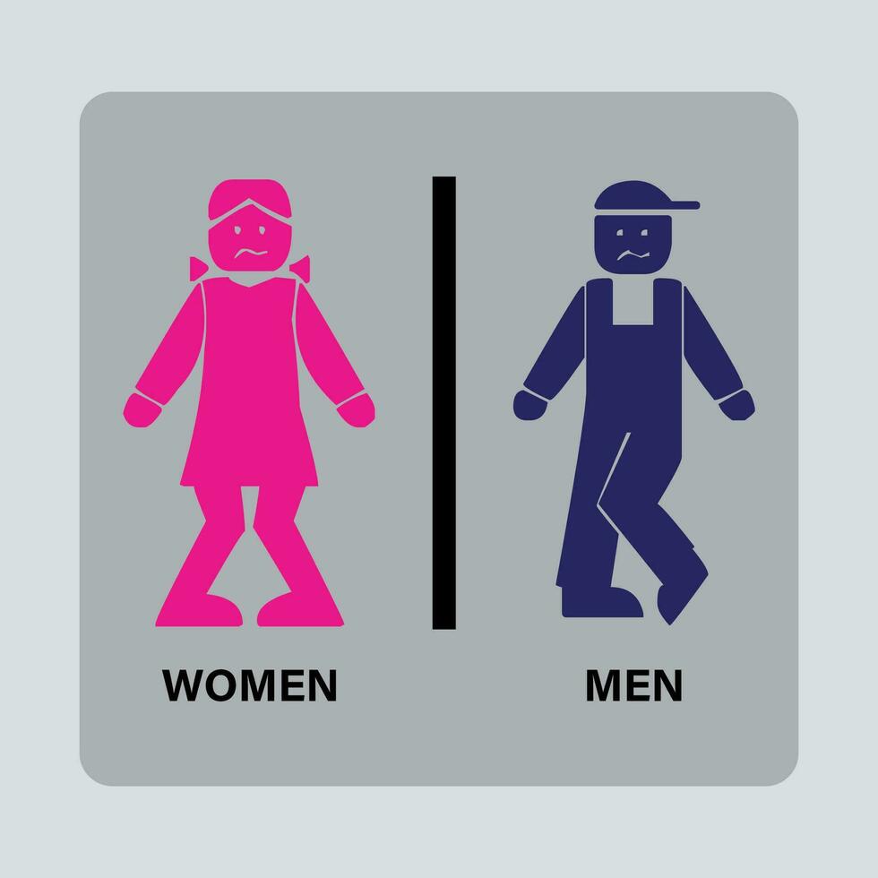 Men and Women toilet sign, restroom icons isolated vector illustration.
