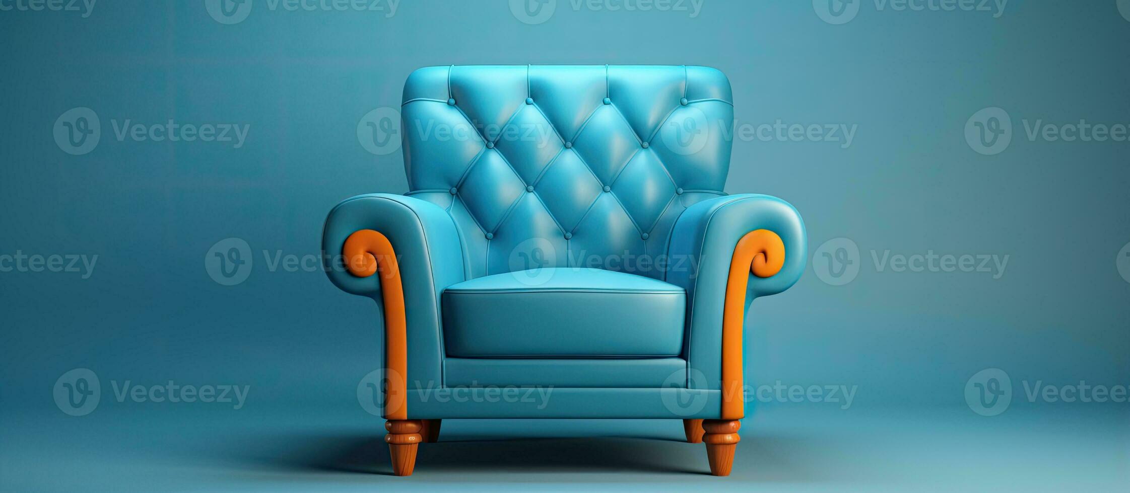 A chair with an upward angled top button depicted in a photo