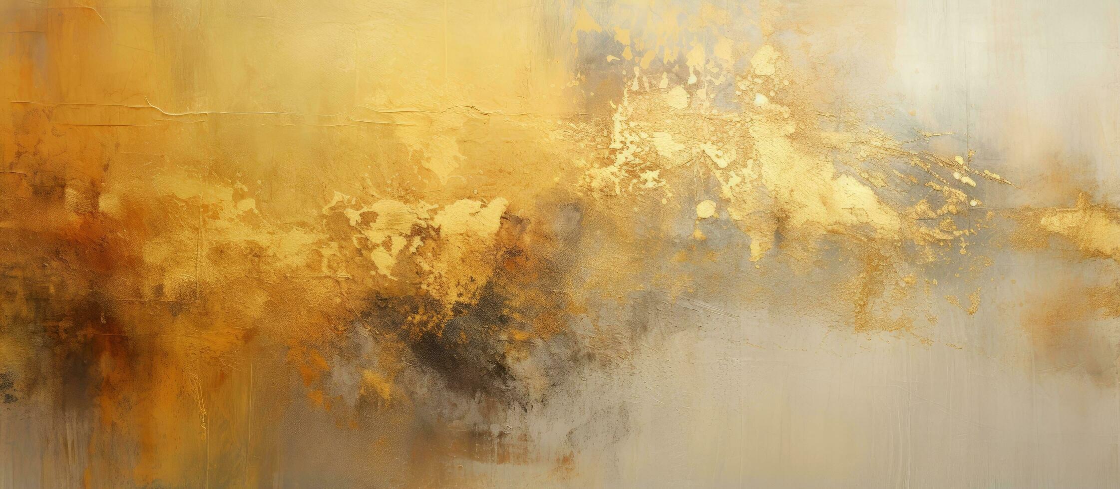 Abstract picture with fragmented interior textures prints acrylics and hints of gold photo