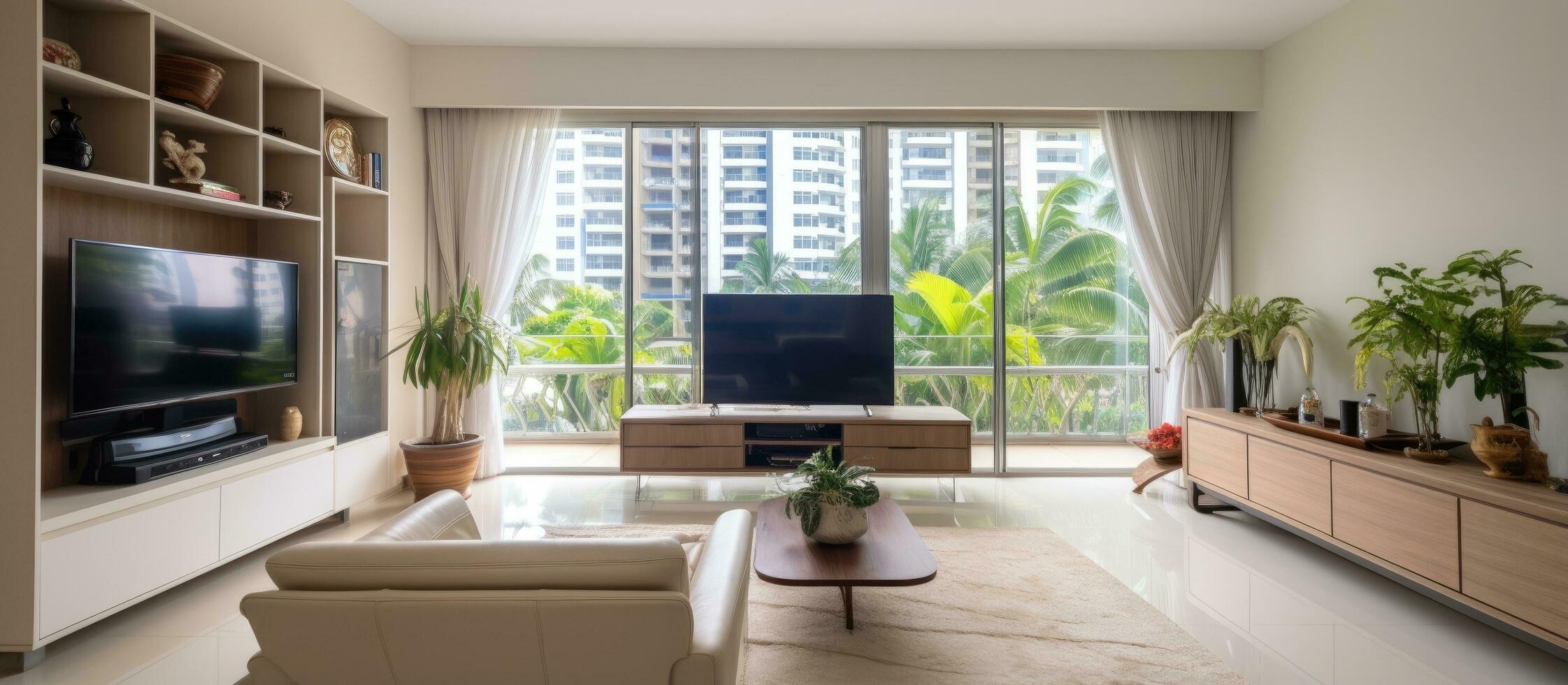 A glimpse of my Singapore living room including a TV console and furnishings on April 6 2019 photo