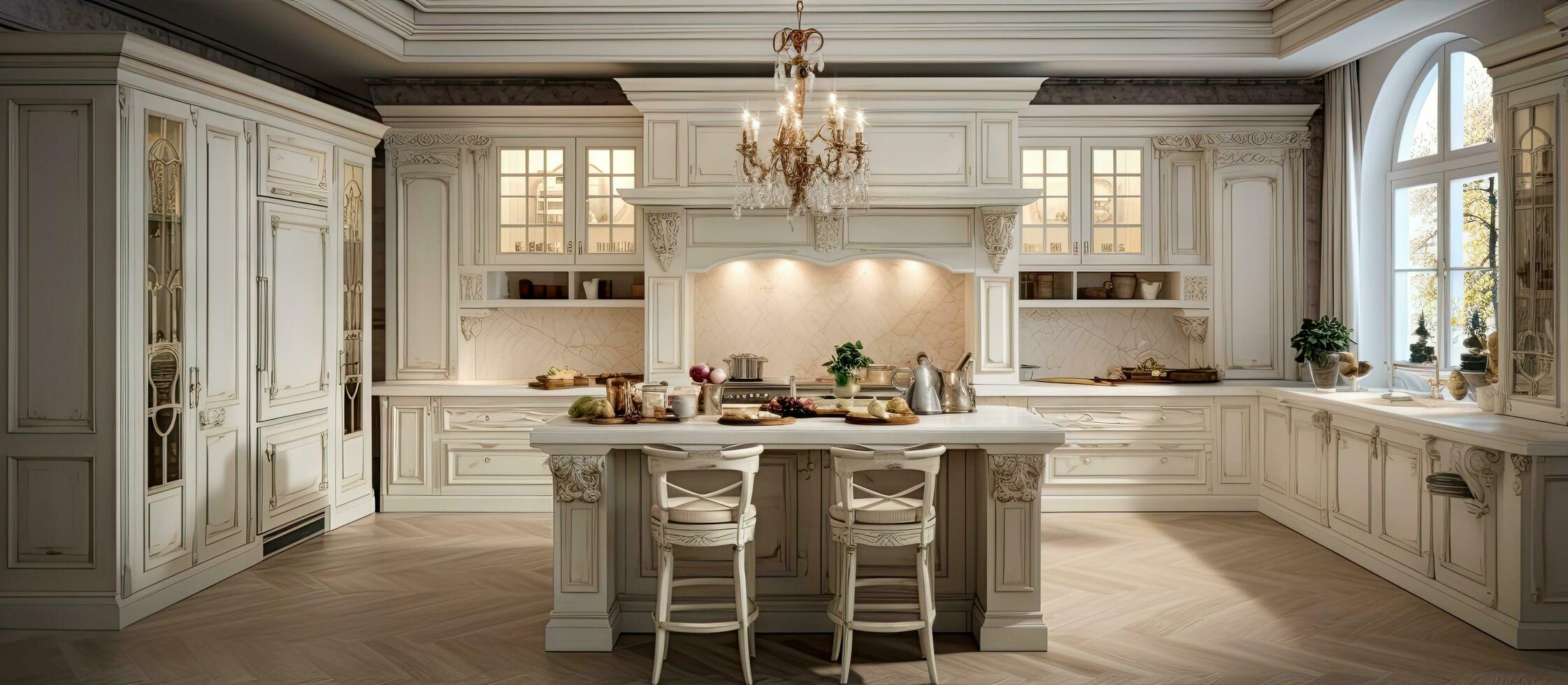 Gorgeous kitchen in a luxurious house photo