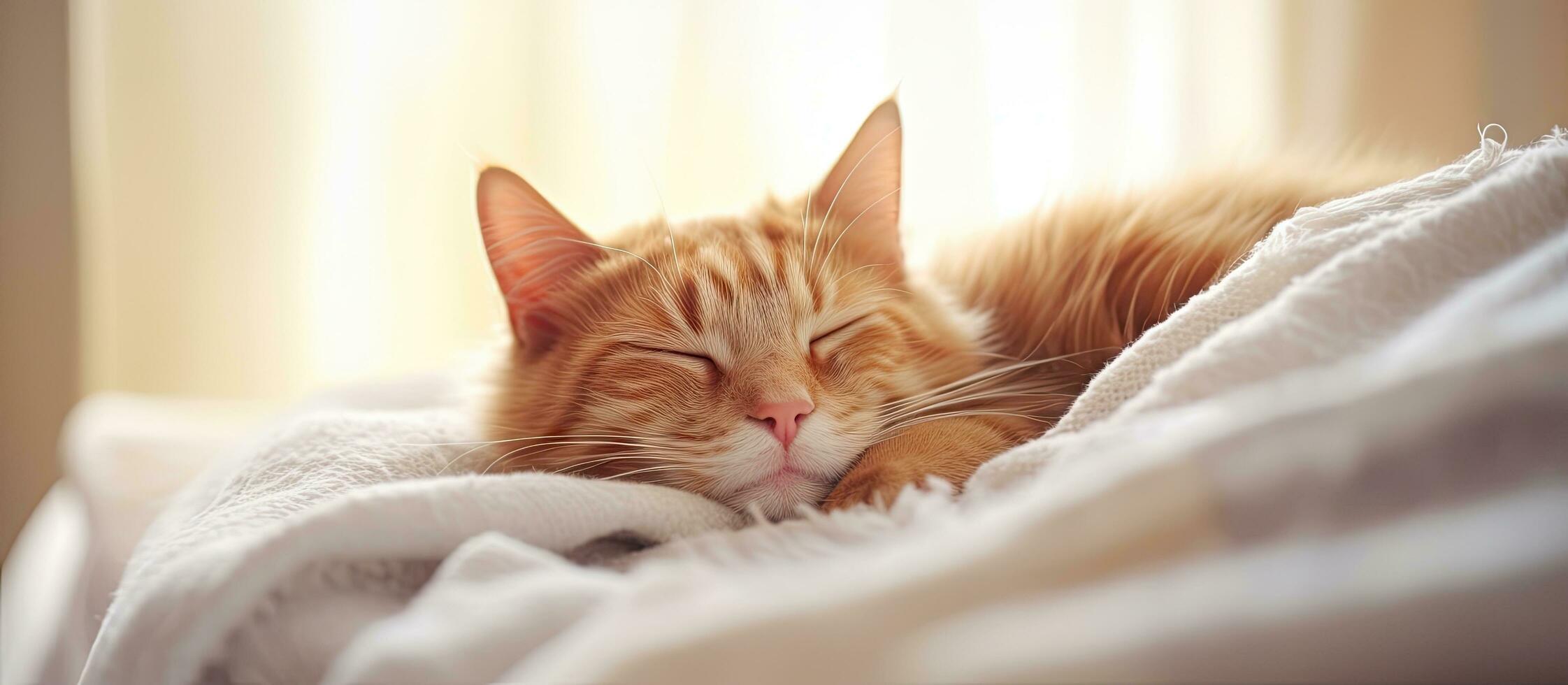 hogar gato dormido en cama foto