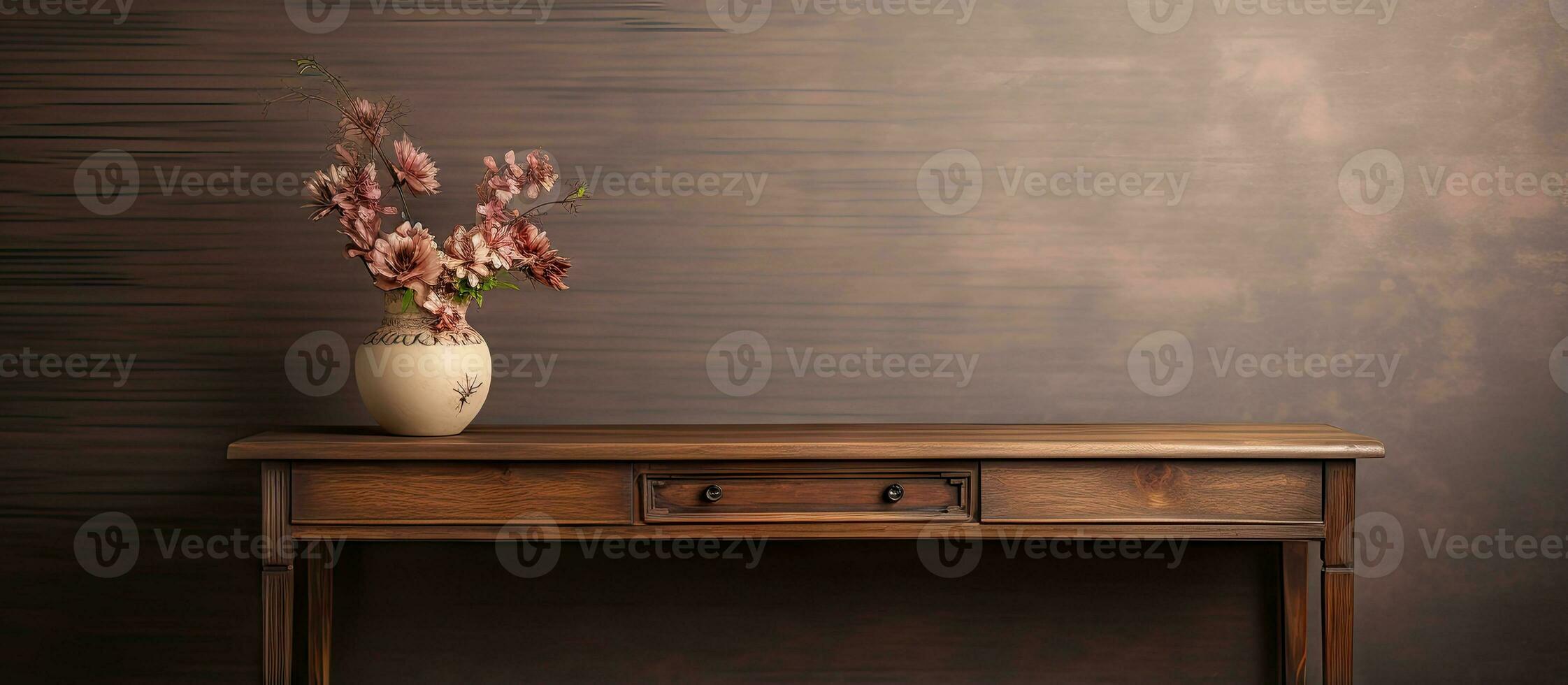 aislado consola mesa hecho de madera foto