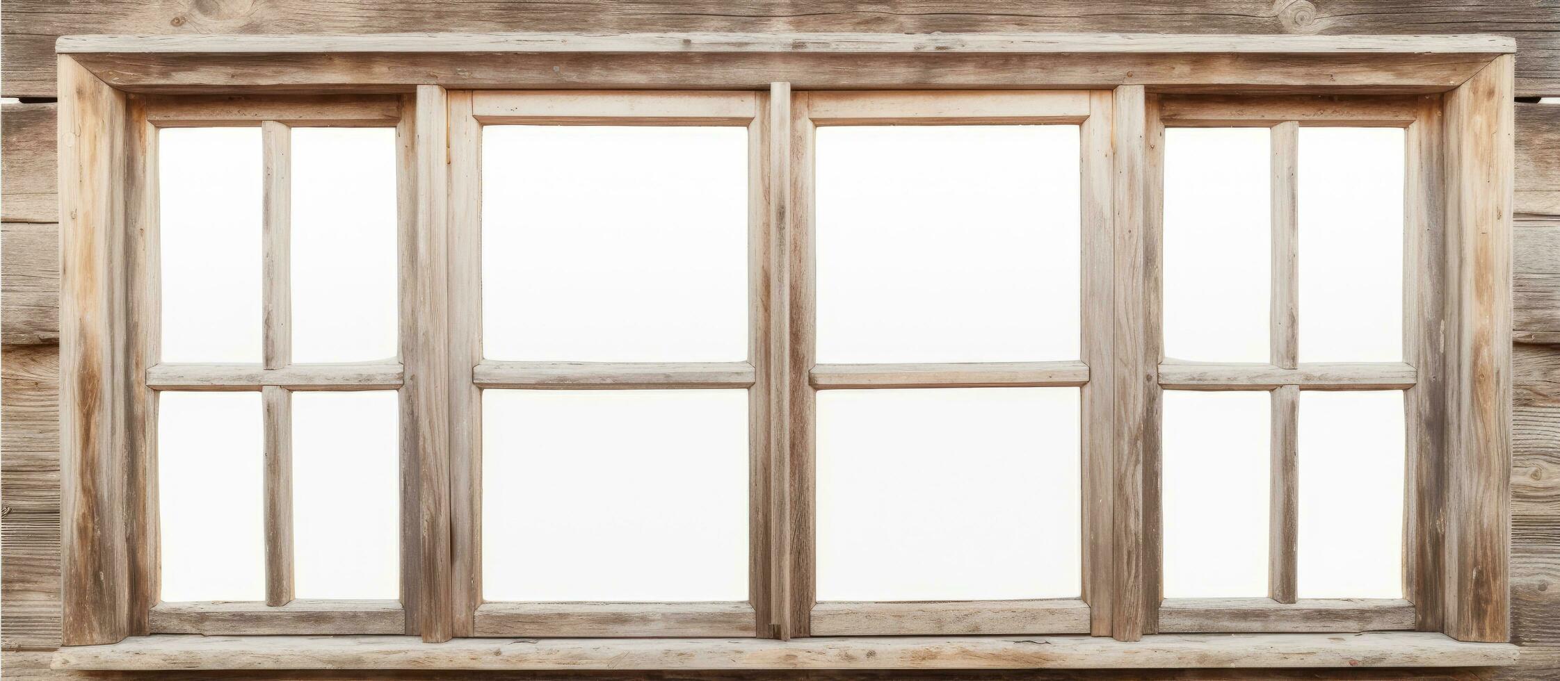 High quality photo of an isolated old wooden house window on a white background