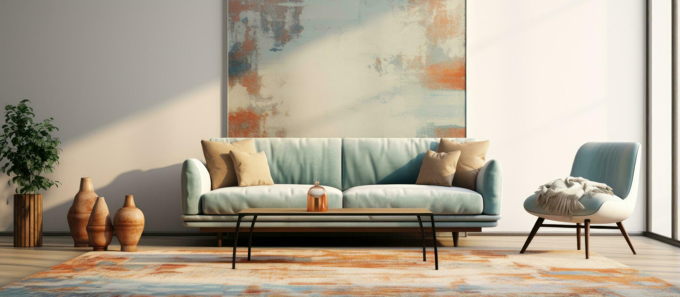 Contemporary rug for living room photo