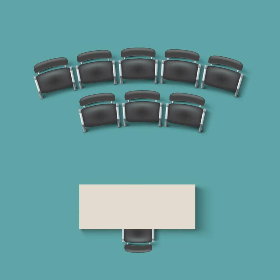 top view office furniture vector