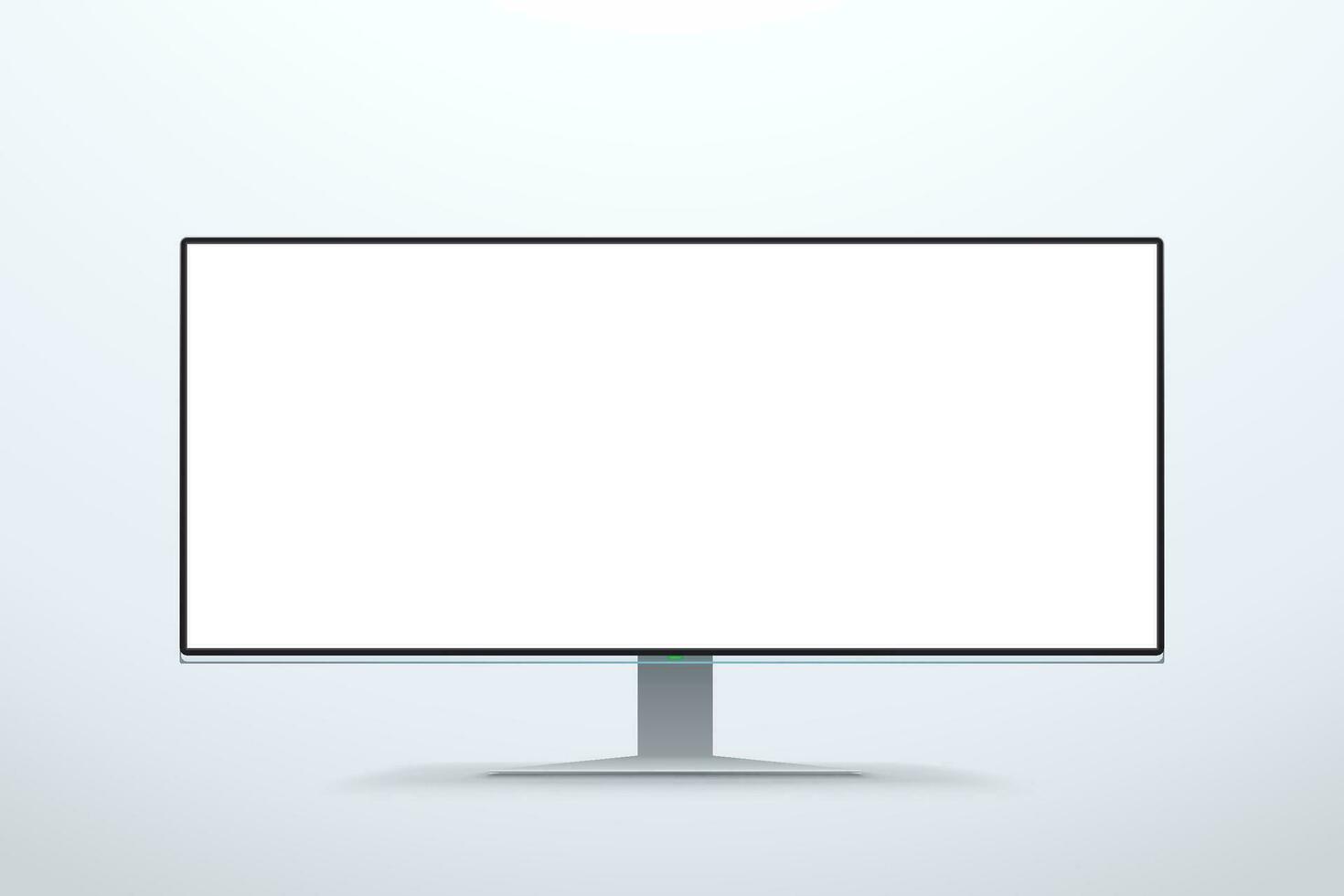 wide screen white color monitor vector
