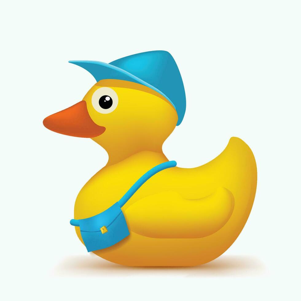 toy duck with blue hat vector