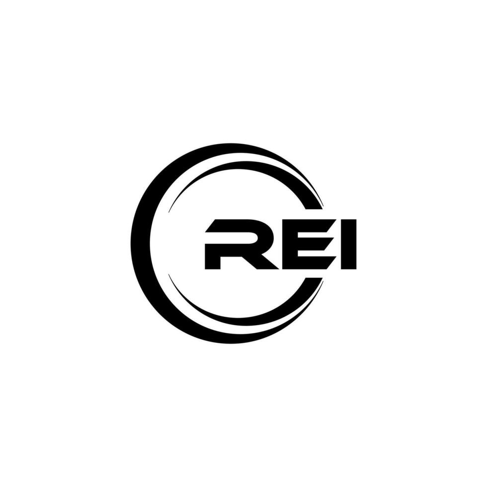 REI Logo Design, Inspiration for a Unique Identity. Modern Elegance and Creative Design. Watermark Your Success with the Striking this Logo. vector