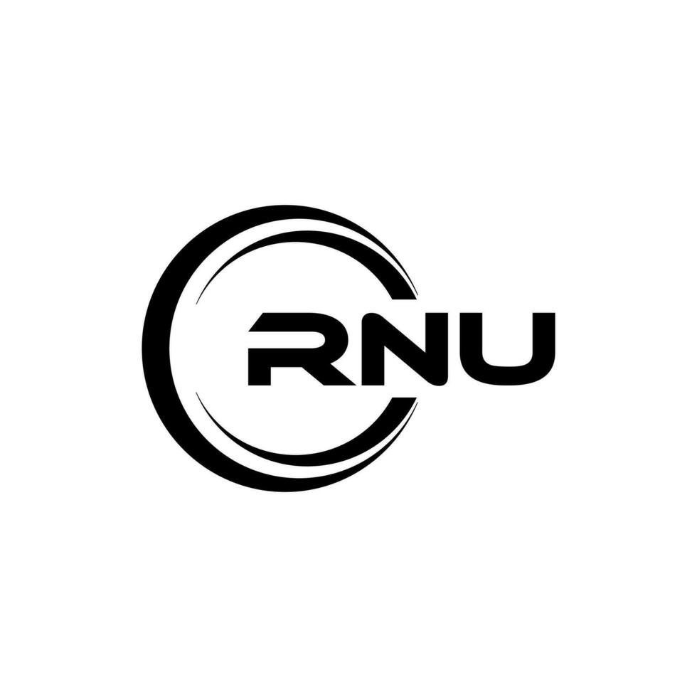 RNU Logo Design, Inspiration for a Unique Identity. Modern Elegance and Creative Design. Watermark Your Success with the Striking this Logo. vector