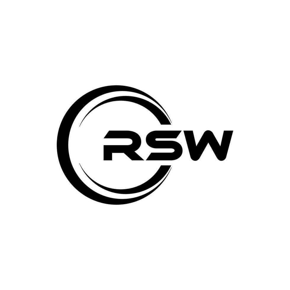 rsw logo diseño, inspiración para un único identidad. moderno elegancia y creativo diseño. filigrana tu éxito con el sorprendentes esta logo. vector