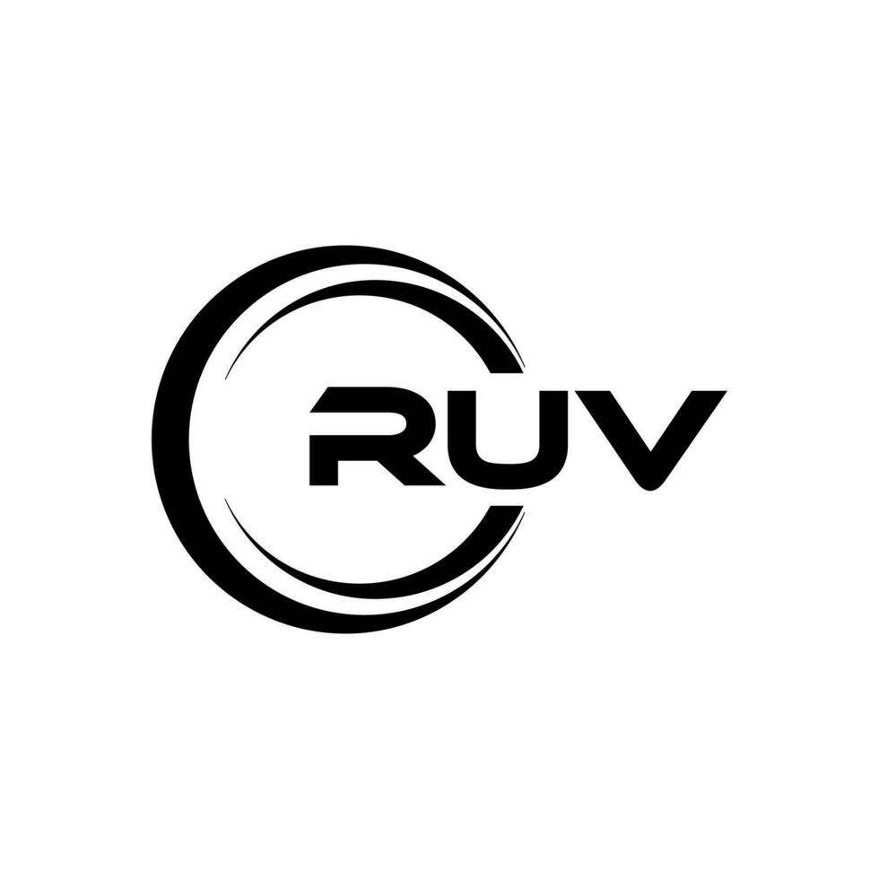 RUV Logo Design, Inspiration for a Unique Identity. Modern Elegance and Creative Design. Watermark Your Success with the Striking this Logo. vector