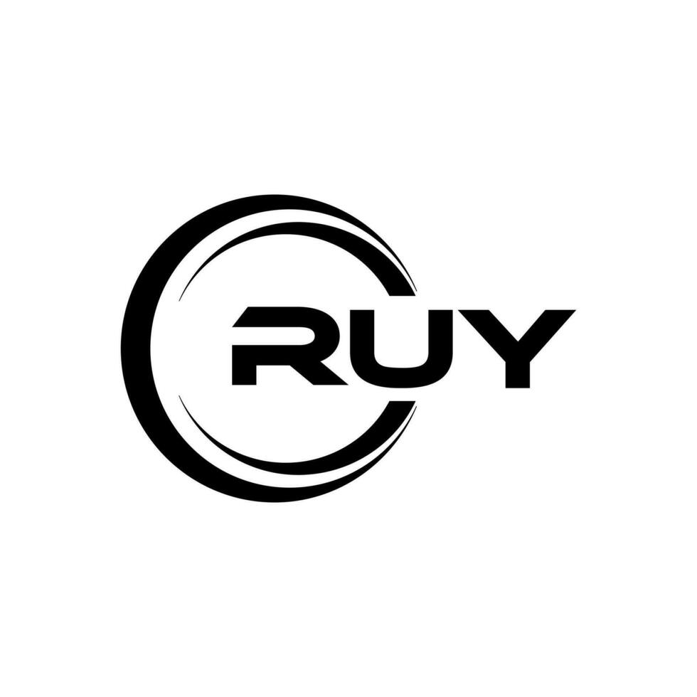 RUY Logo Design, Inspiration for a Unique Identity. Modern Elegance and Creative Design. Watermark Your Success with the Striking this Logo. vector