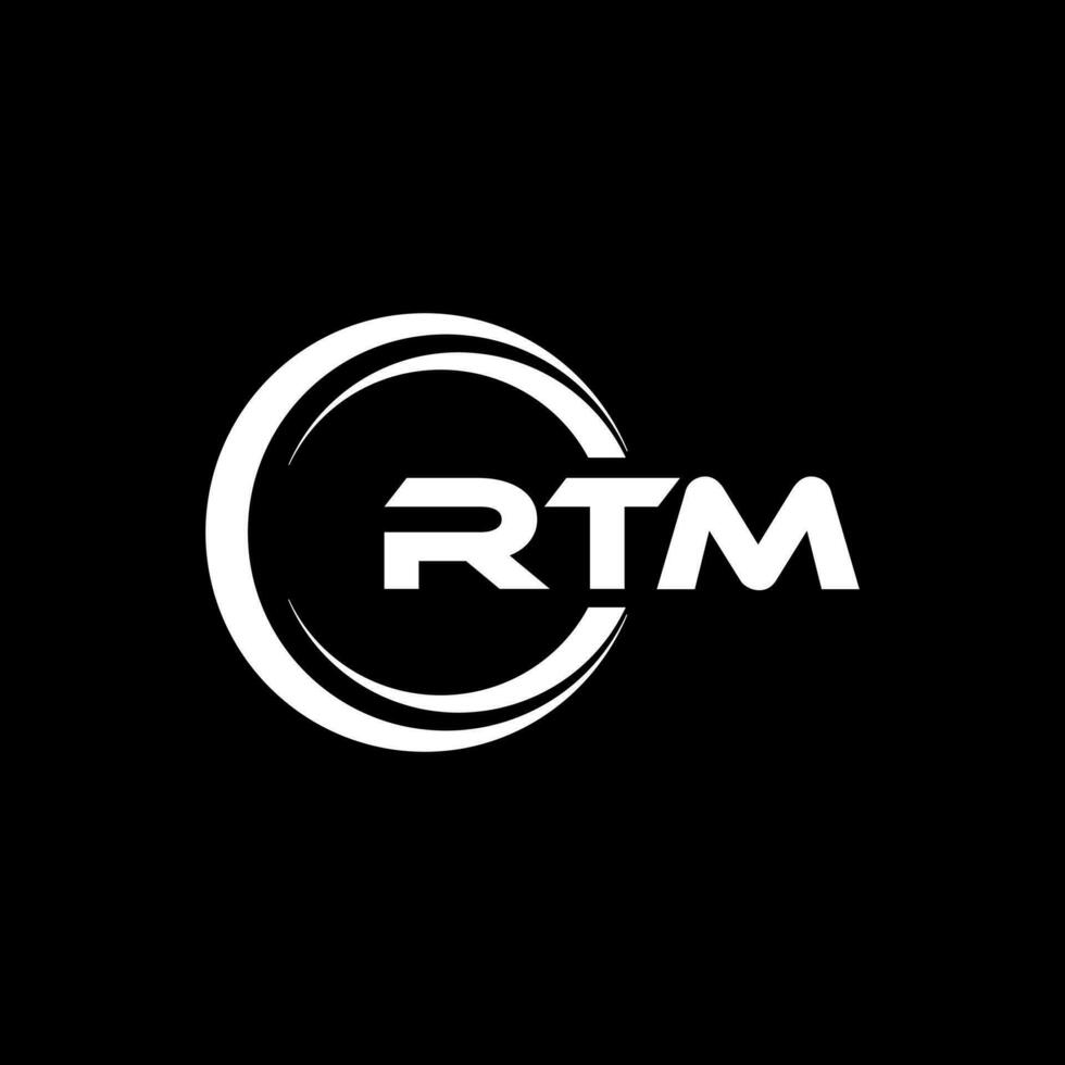 rtm logo diseño, inspiración para un único identidad. moderno elegancia y creativo diseño. filigrana tu éxito con el sorprendentes esta logo. vector