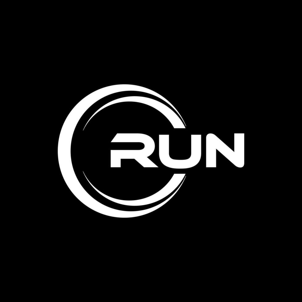 RUN Logo Design, Inspiration for a Unique Identity. Modern Elegance and Creative Design. Watermark Your Success with the Striking this Logo. vector