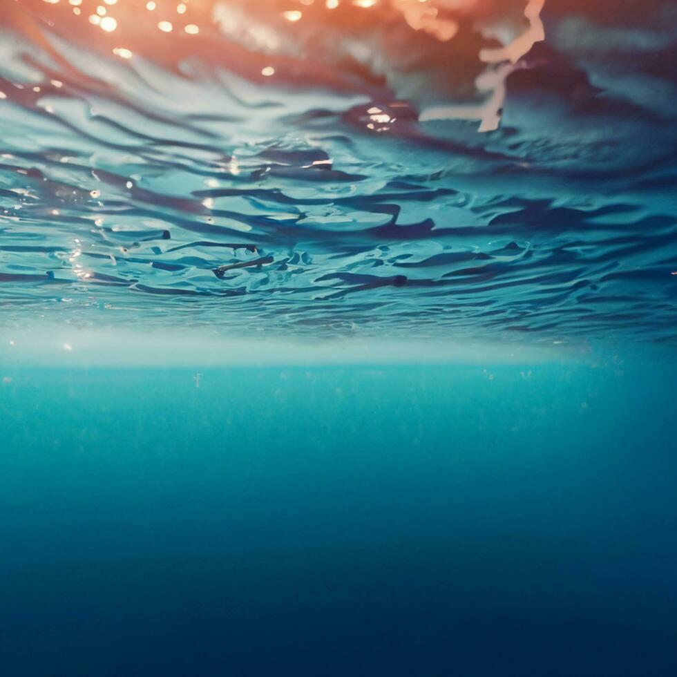 Blue water surface background photo