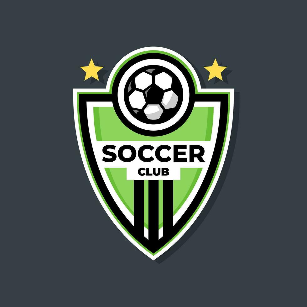 football logo badge with a soccer ball illustration. sport team logo vector template.
