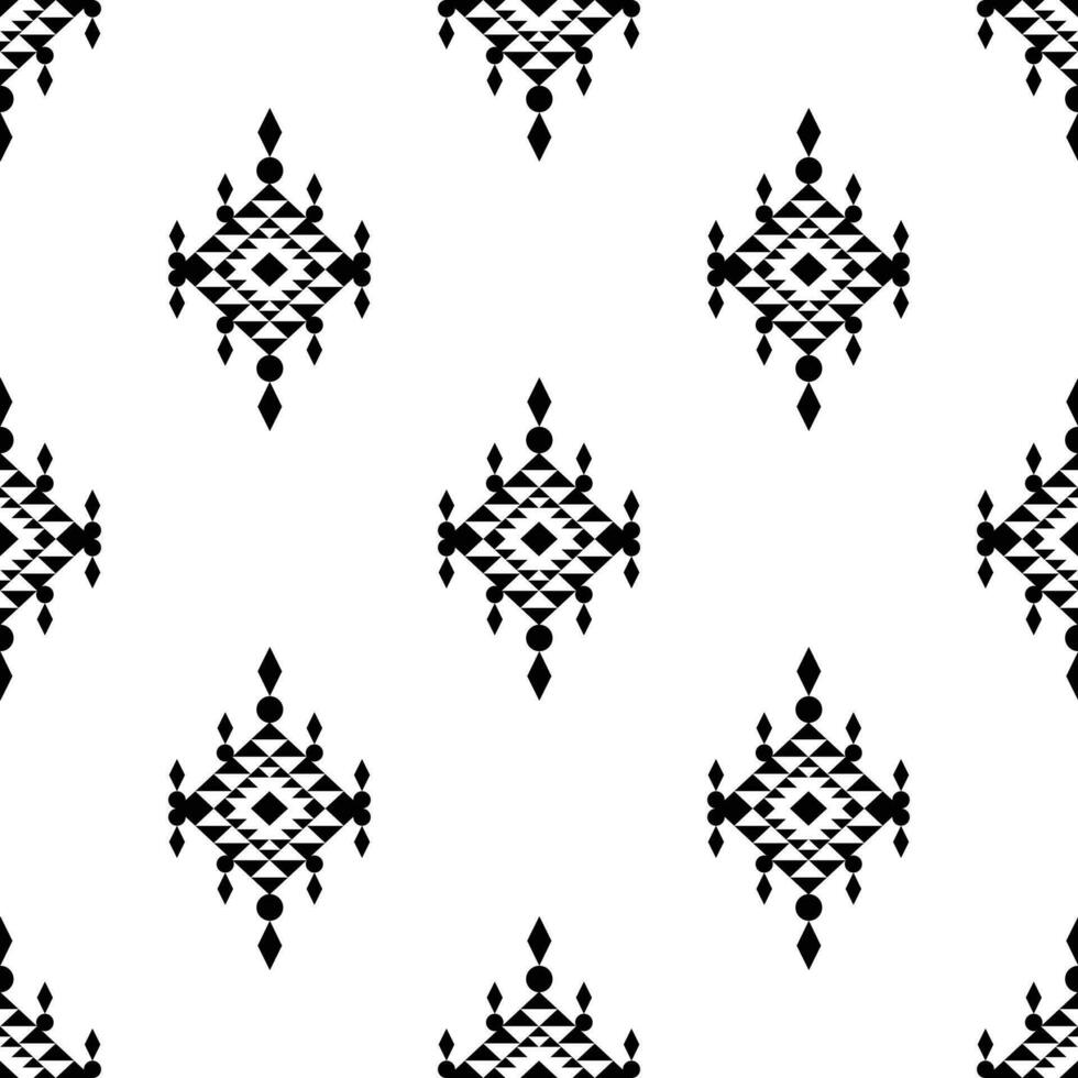 Seamless ethnic repeat pattern with geometric abstract. Native American tribal decoration vector illustration. Navajo and Aztec style. Design for textile, fabric, shirt, printing, rug, background.