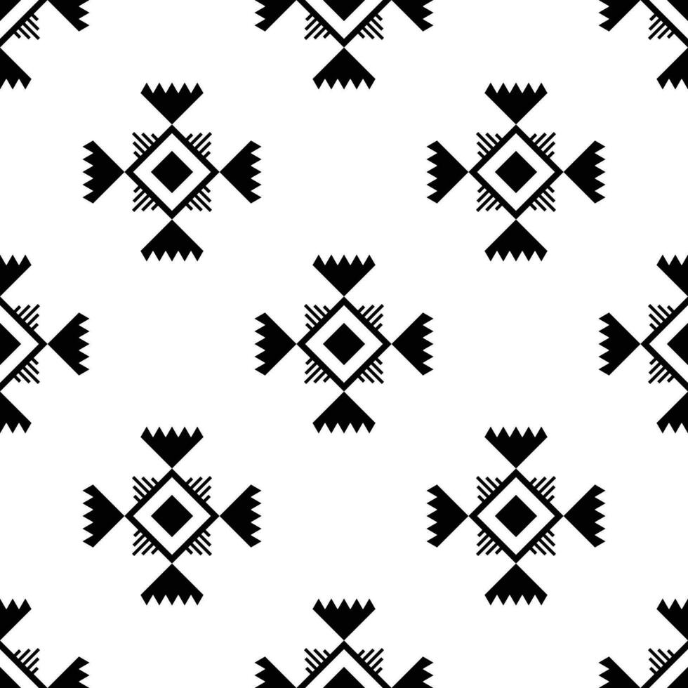 Seamless ethnic ornament repeat pattern with abstract geometric. Native American border vector illustration. Navajo and Aztec motif. Design for textile, fabric, clothing, curtain, rug, background.