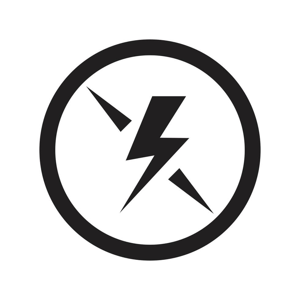 Thunder Lightening Icon Vector, Electric Power Vector, Energy Bolt