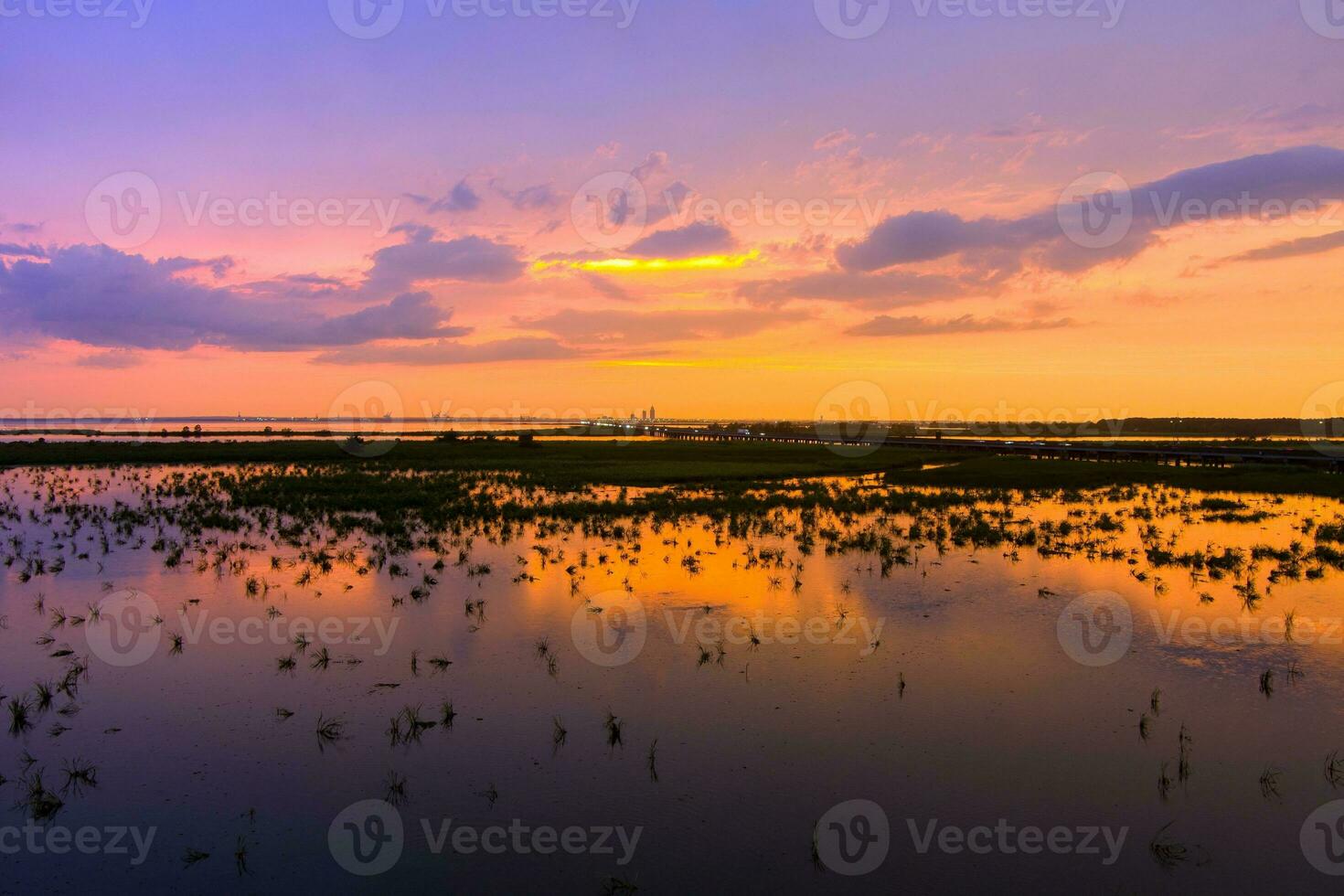 Mobile Bay sunset on the Alabama Gulf Coast photo