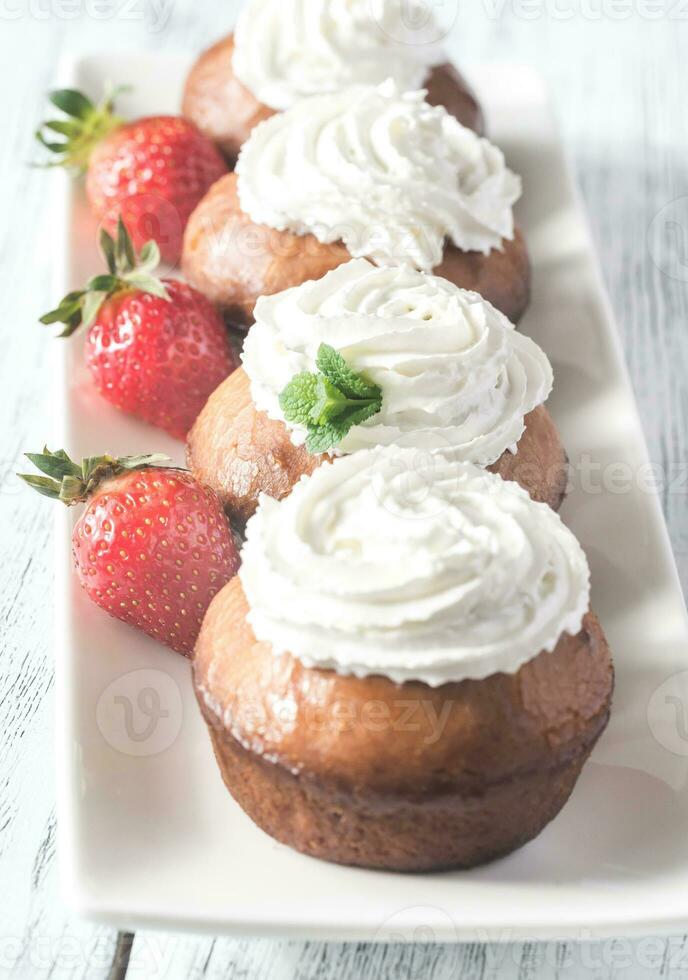 Rum baba closeup photo