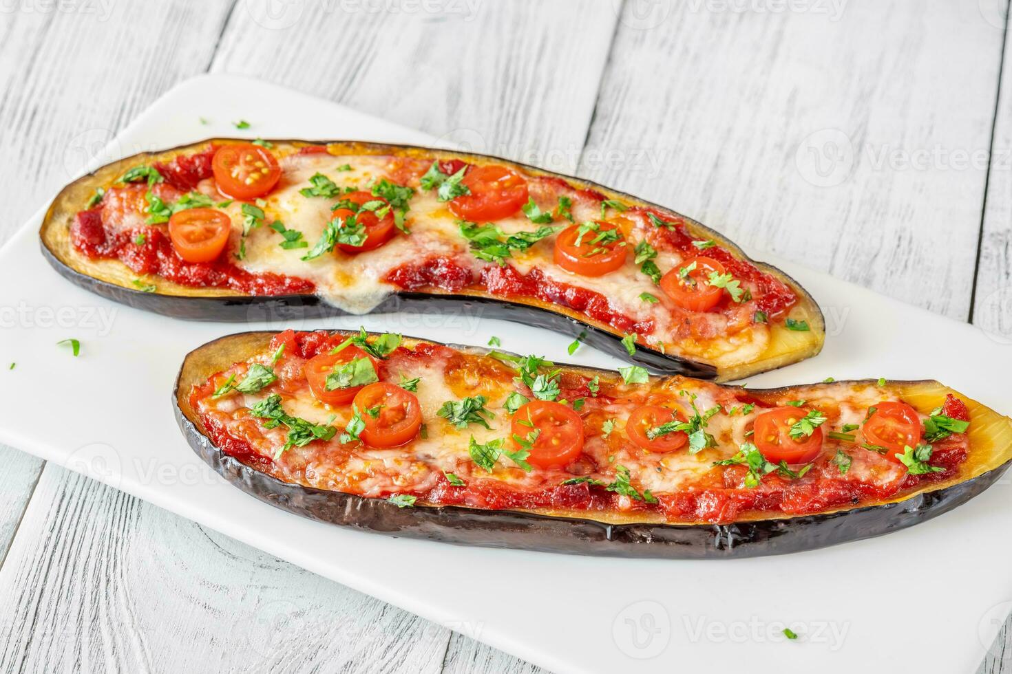 Low carb eggplant pizza photo