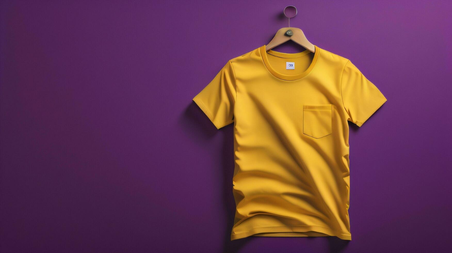 T-shirts mockup with text space on colrful background HD Ai photo