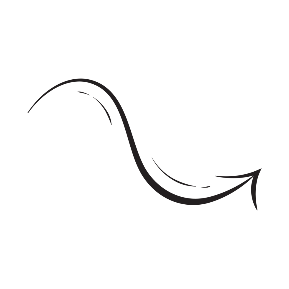Arrow Handrawn Outline Style aa png