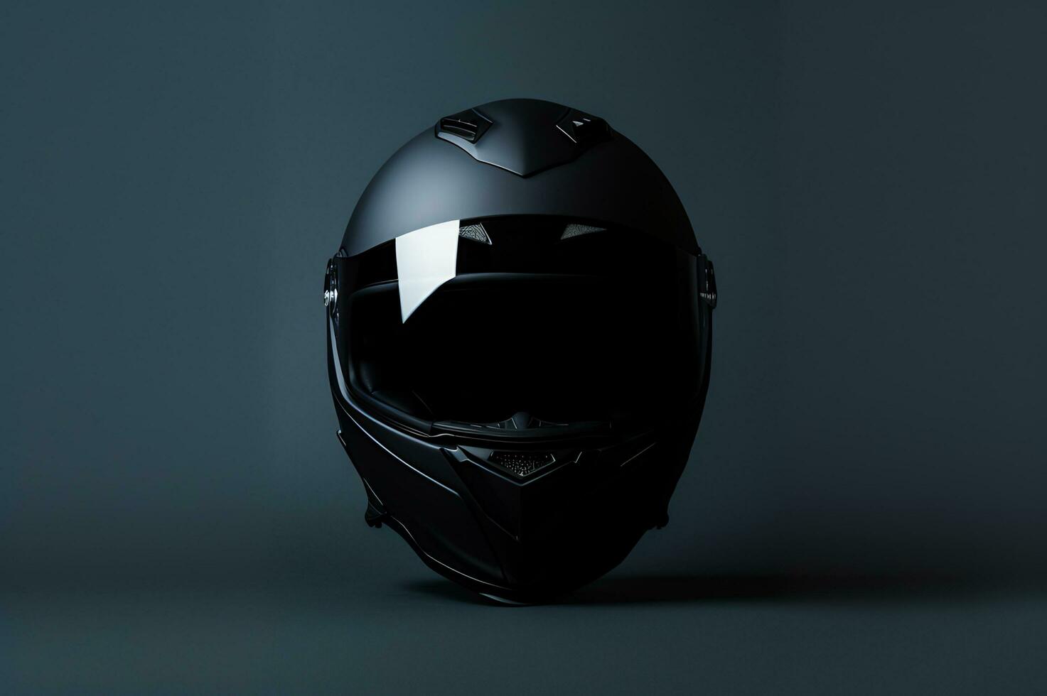 Shot of cool full face helmet on plain background photo