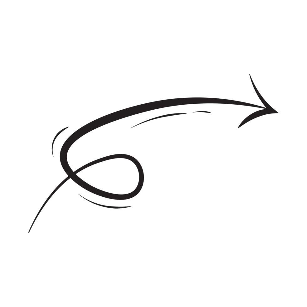 Arrow Handrawn Outline Style au png