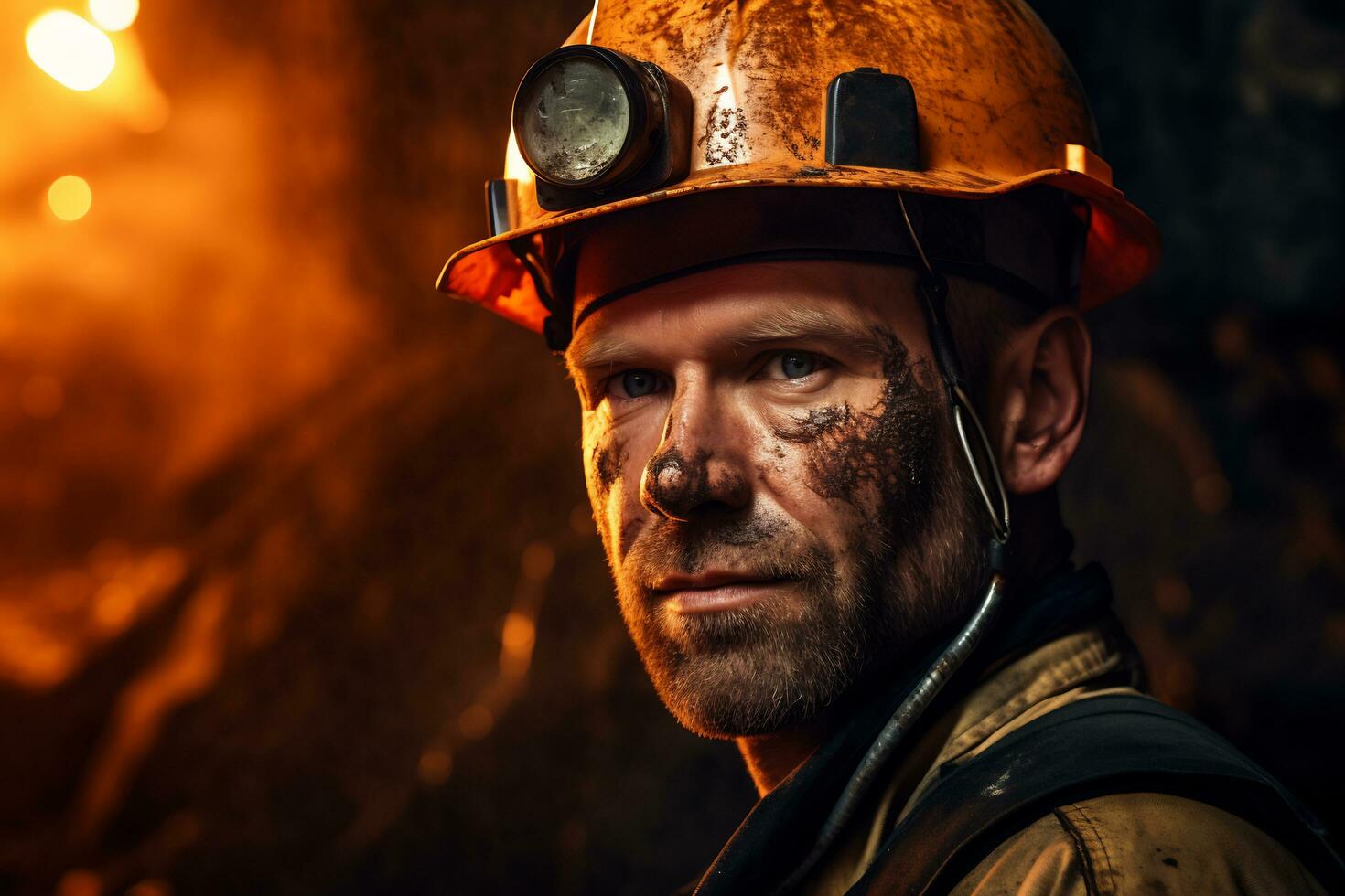 Portrait of a mining engineer at the mine photo