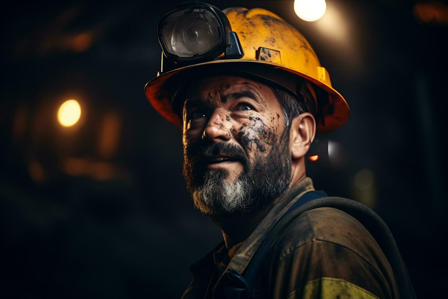 retrato de un minería ingeniero a el mía foto