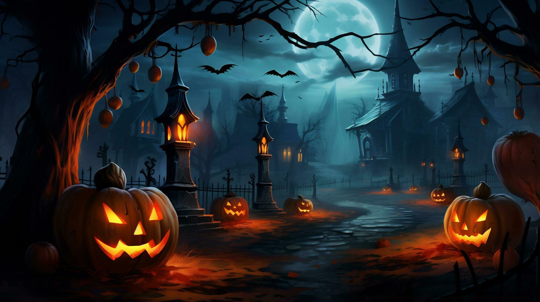 October Wallpaper 4K, Halloween background