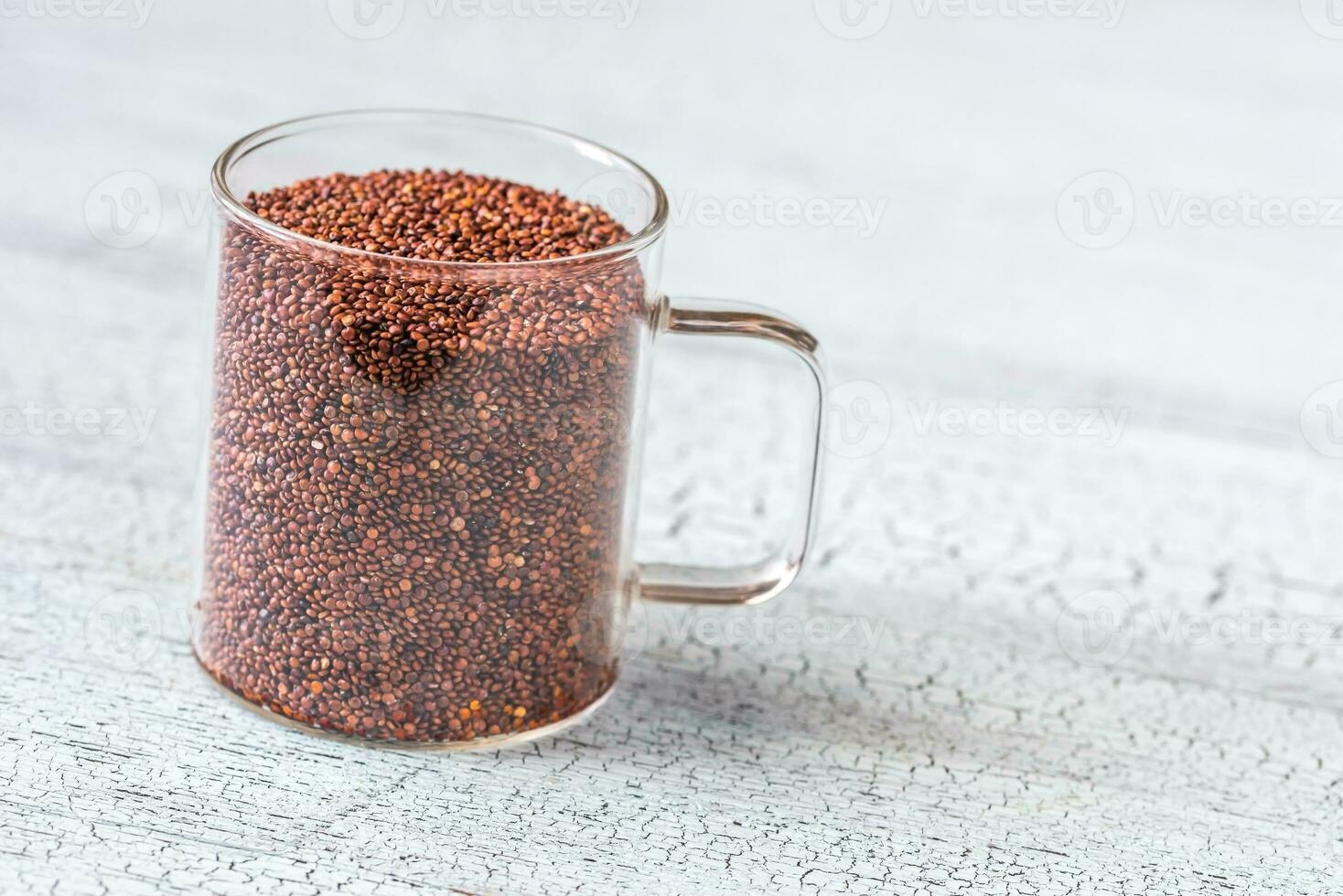 Glass mug of red quinoa photo