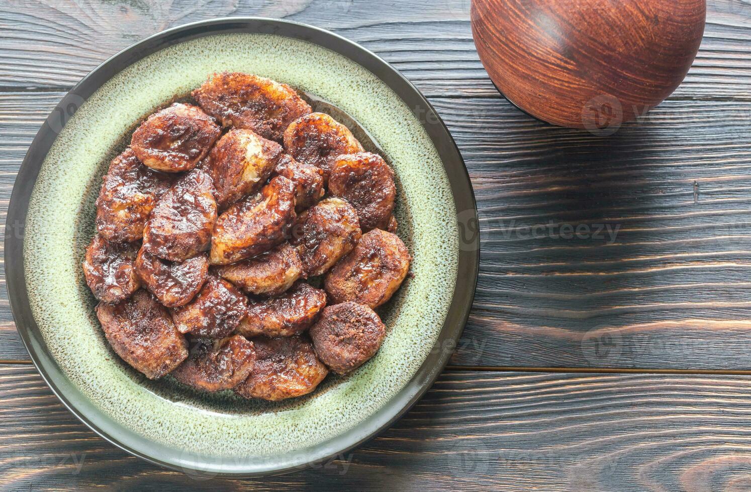 Banana churros flat lay photo