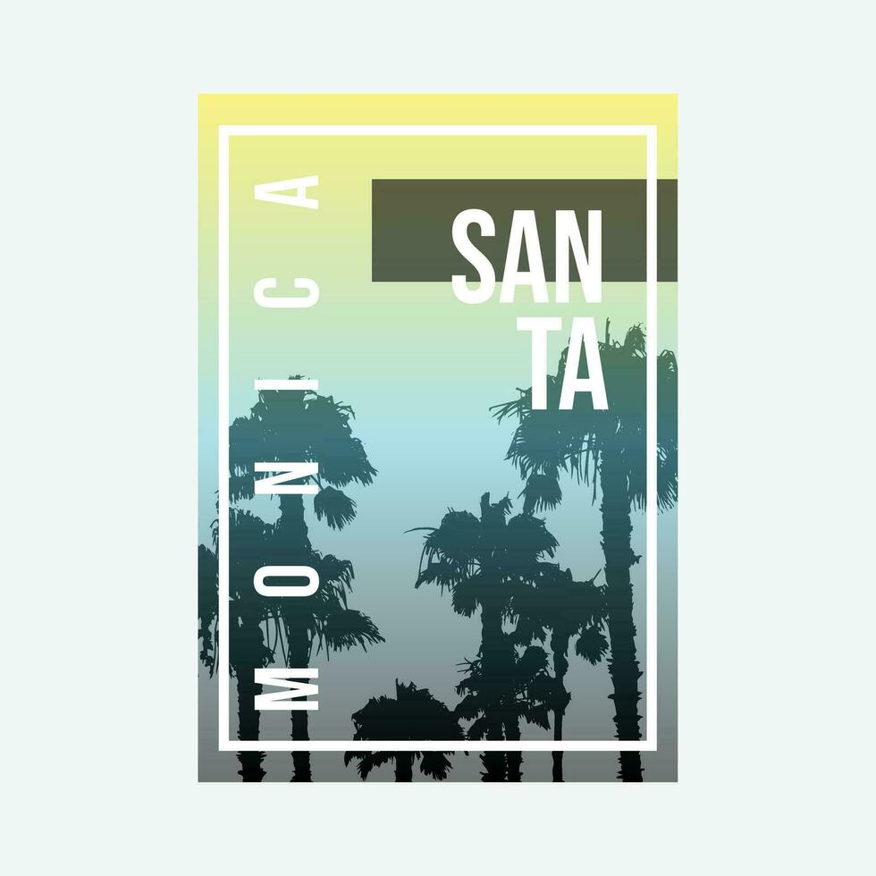 Santa monica illustration typography. perfect for t shirt design vector