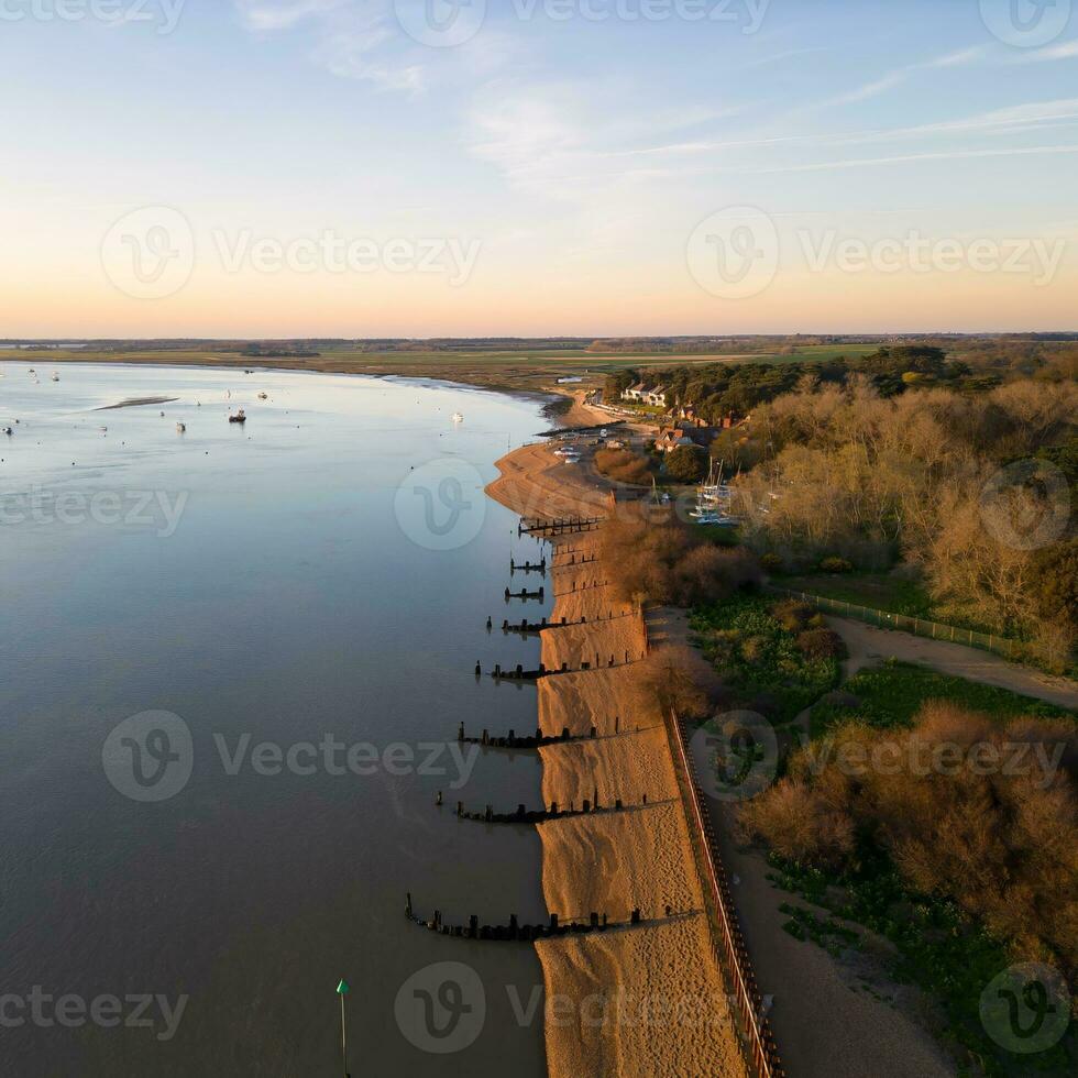 Deben river aerial view at Bawdsey photo