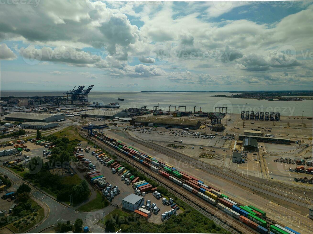 Felixstowe port on the orwell aerial view photo