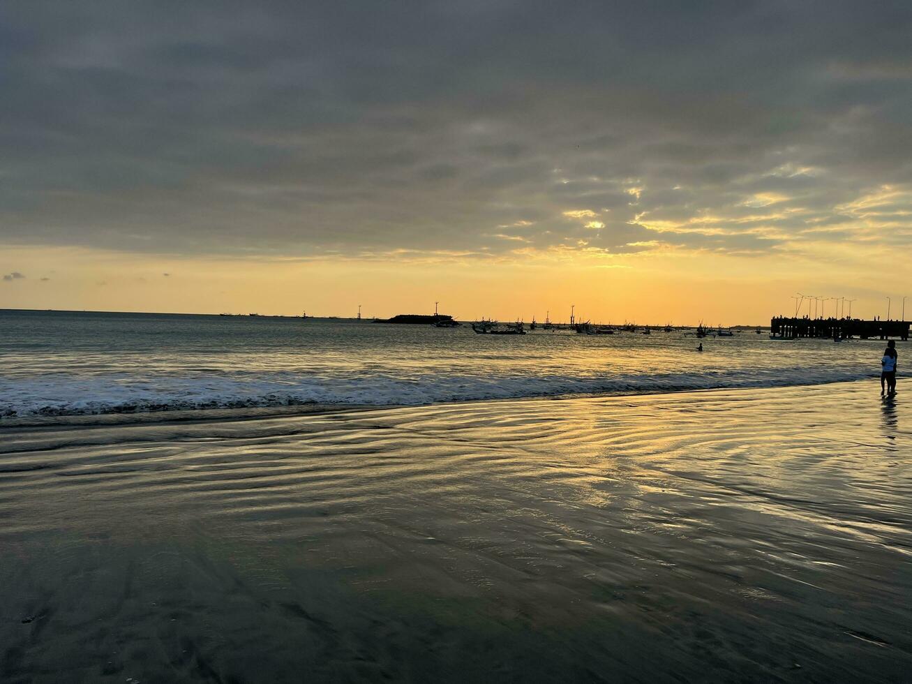 Sunset on the beach photo