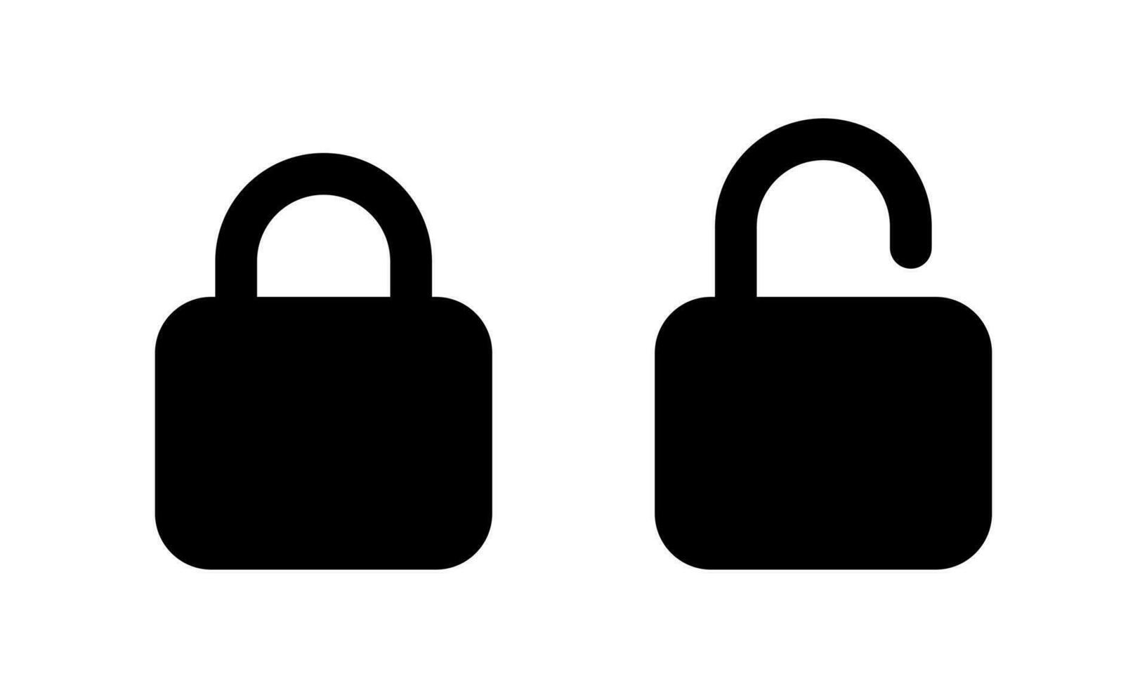 Lock and unlock icon vector in flat style. Open and close padlock