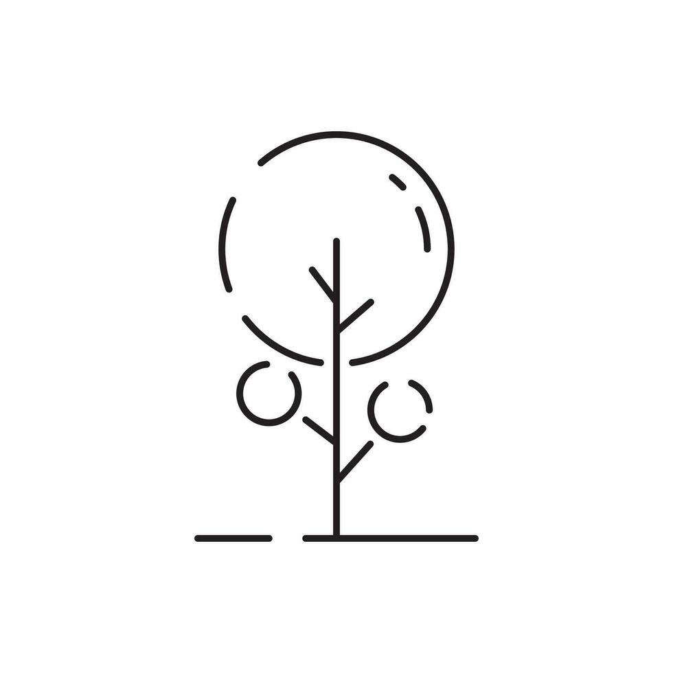 Tree line icon. Naturally beautiful symbol. Tree vector outline isolated on white background. Forest, park and garden tree flat signs collection.