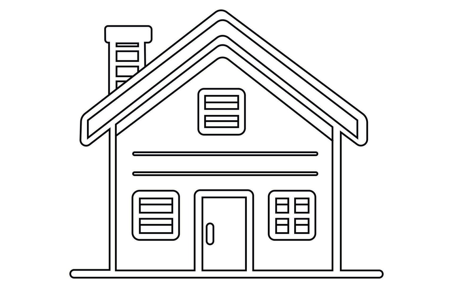 Set line icons of houses , Various Outline Small and tiny houses, continuous line drawing of house , vector