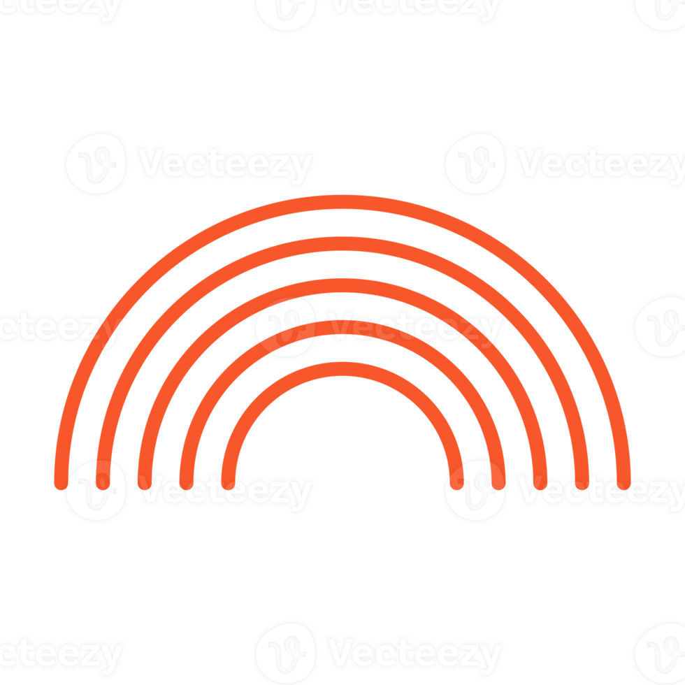 Half Circle Line Geometric Brutalist Shape Set Outline Style png