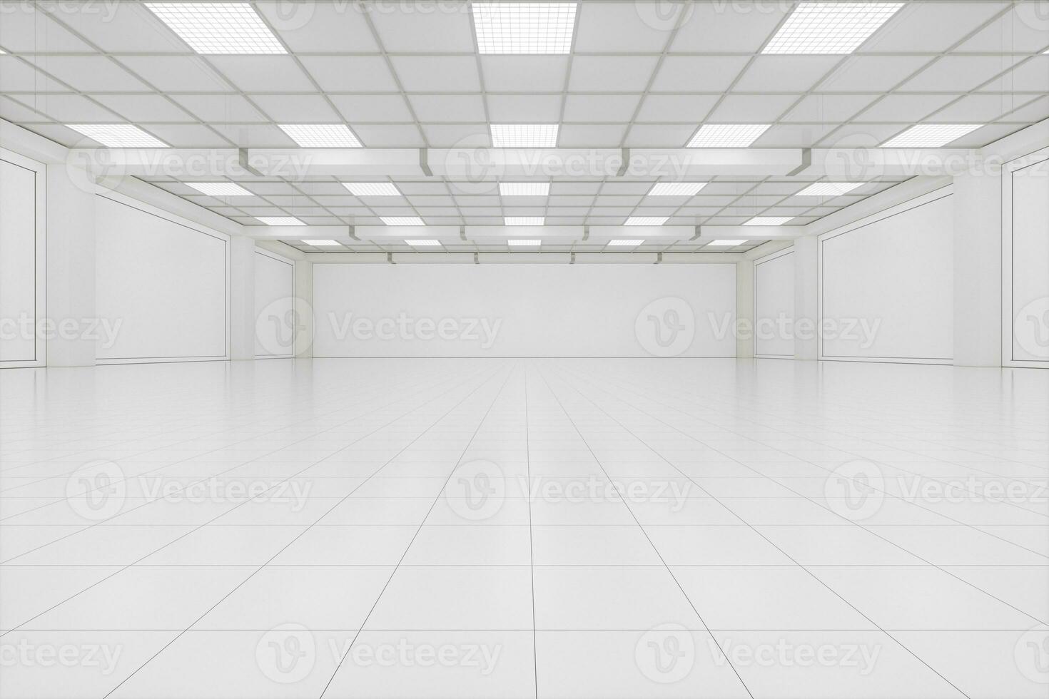 Capacious empty room, business background, 3d rendering. photo