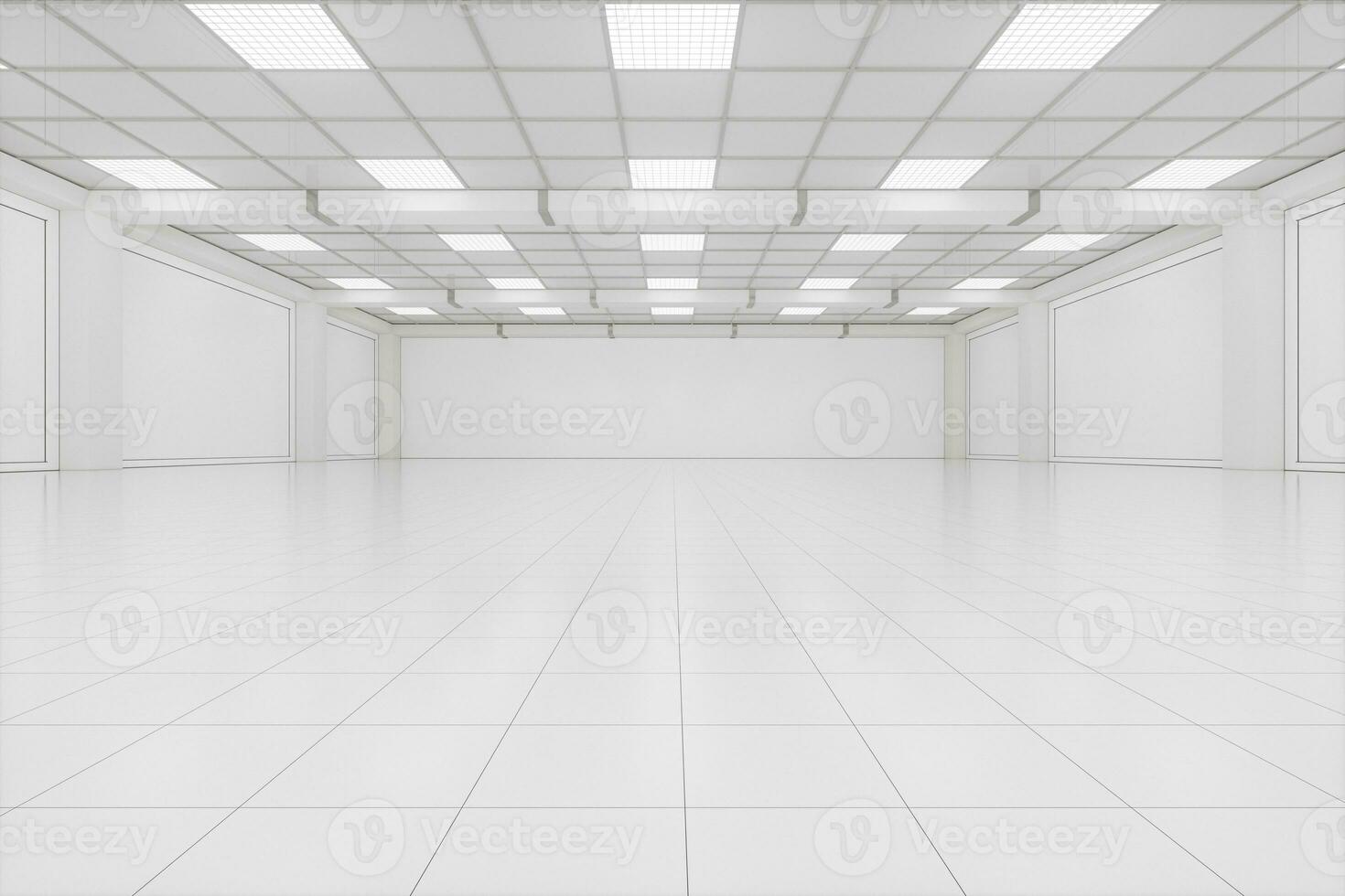 Capacious empty room, business background, 3d rendering. photo