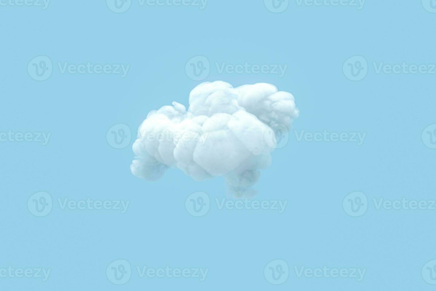 White cloud with blue background, 3d rendering. photo