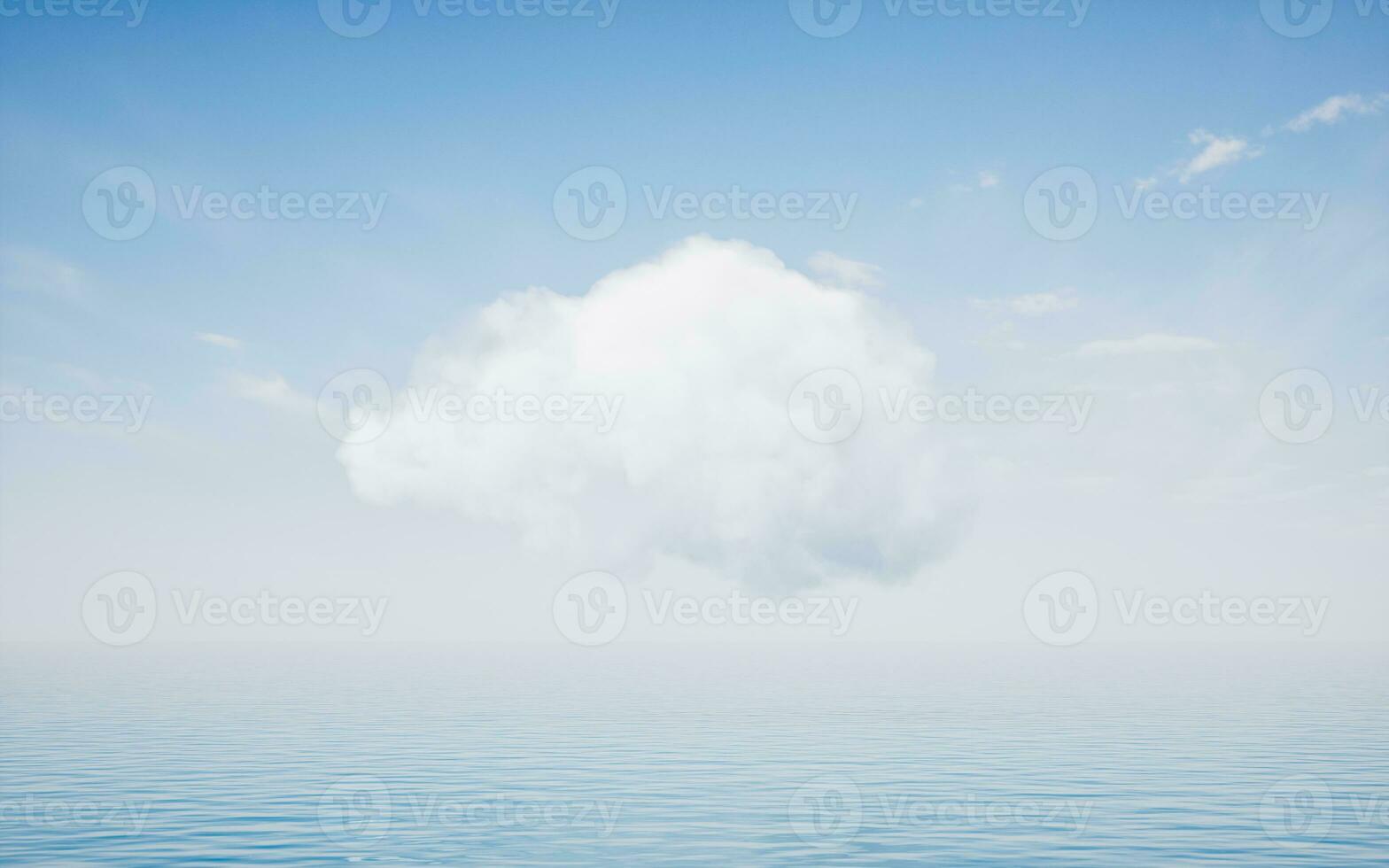 nube y agua superficie, 3d representación. foto